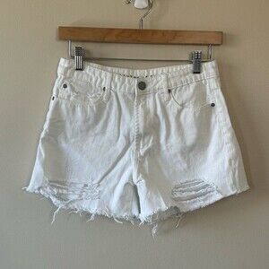 Articles of Society White Wash Denim Distressed Cutoff Jean Shorts Size 26
